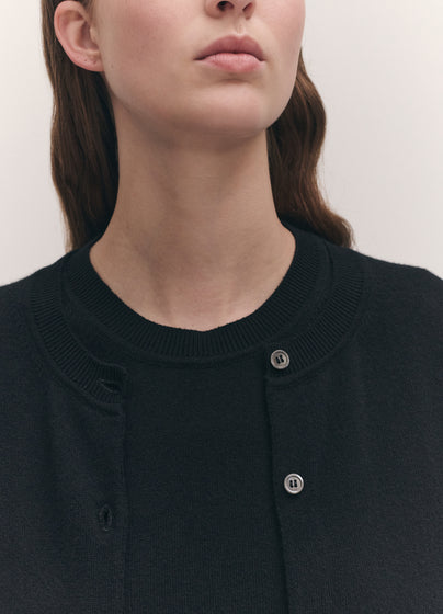Enya Cashmere Cardigan in Black