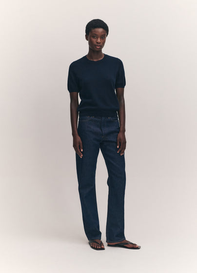 Emer Cashmere T-Shirt in Dark Navy