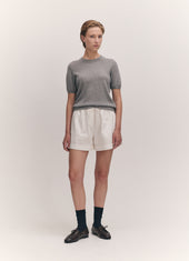 Emer Cashmere T-Shirt in Soft Grey