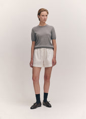 Emer Cashmere T-Shirt in Soft Grey