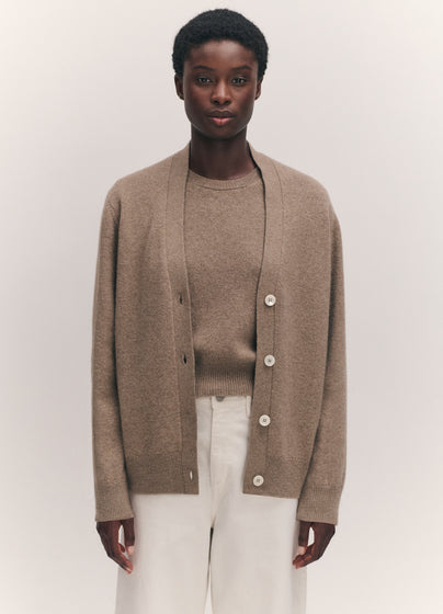 Ava Cardigan in Dark Natural