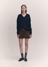 Tahra Cashmere V-Neck in Dark Navy