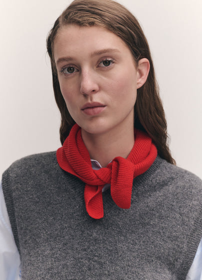 Fionn Cashmere Foulard in Poppy Red