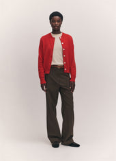 Ada Crewneck Cardigan in Poppy Red