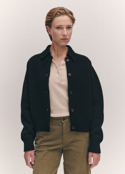Winny Collared Jacket in Black