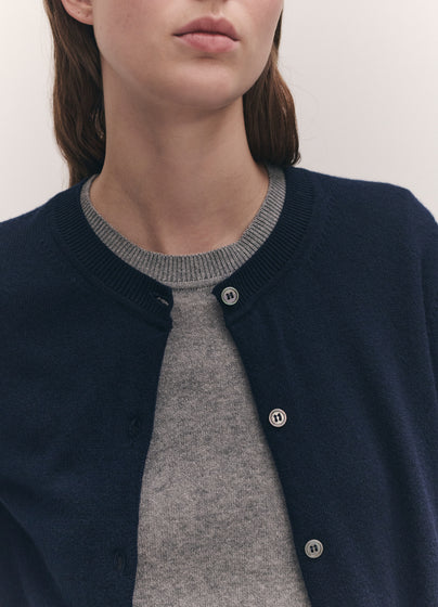 Enya Cashmere Cardigan in Dark Navy