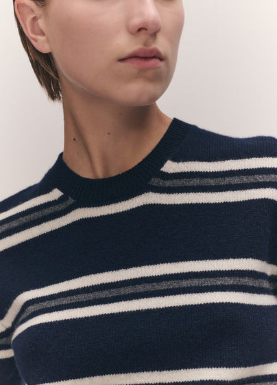 Wicklow Stripe T-Shirt in Navy