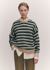 Balla Crewneck in Strath and Oatmeal Stripe