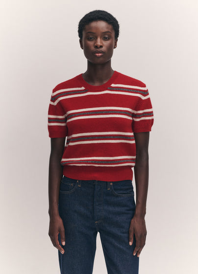 Wicklow Stripe T-Shirt in Red