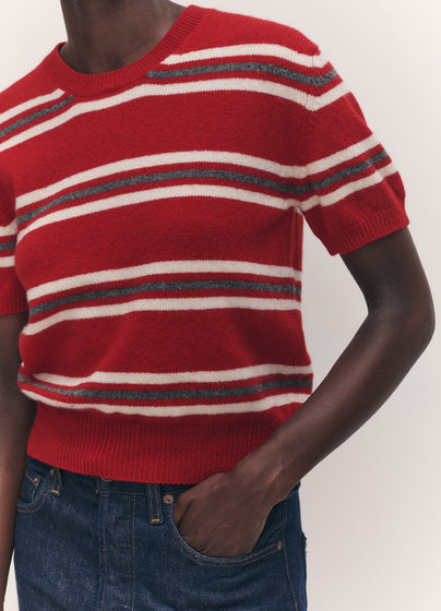 Wicklow Stripe T-Shirt in Red