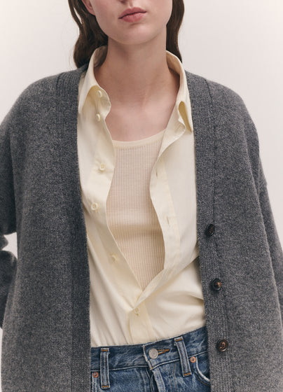 Maura V-neck Cardigan in Derby Grey