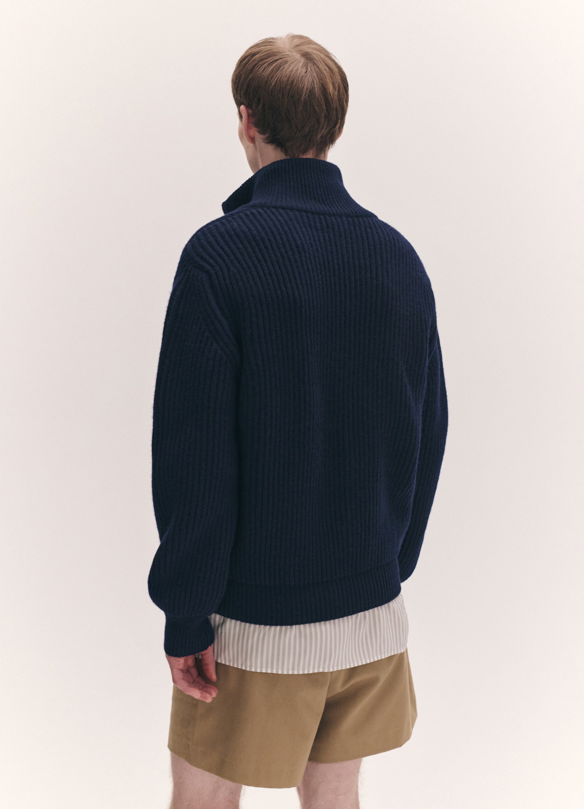 Mens Rea Rib Zip Jacket in Dark Navy – &Daughter
