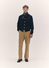 Mens Ada Crewneck Cardigan in Navy