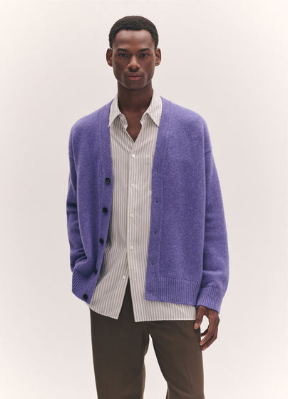 Mens Maura V-neck Cardigan in Heather
