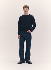 Mens Rosha Shrunken Crewneck in Navy