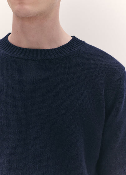 Mens Rosha Shrunken Crewneck in Navy