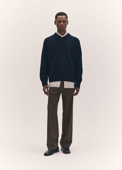 Mens Balla Slouch V-Neck in Dark Navy