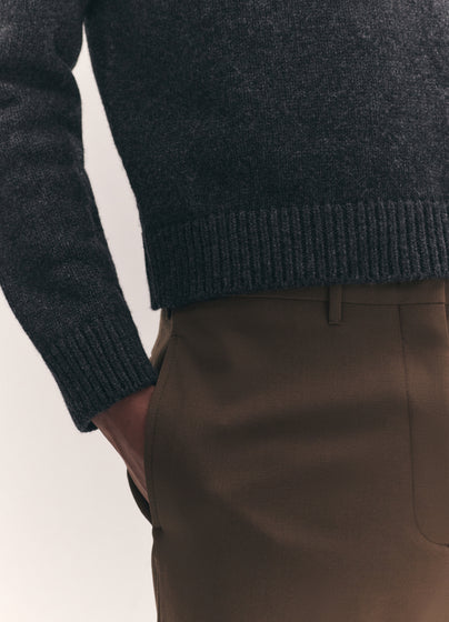 Mens Rosha Shrunken Crewneck in Charcoal