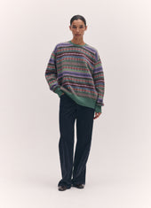 Fairisle Oversized Crewneck in Strath Multi