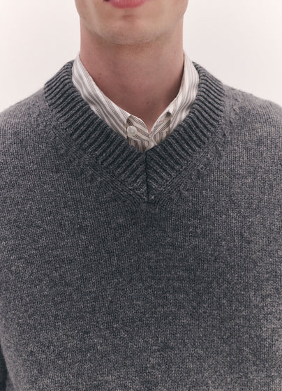 Mens Balla Slouch V-Neck in Derby Grey