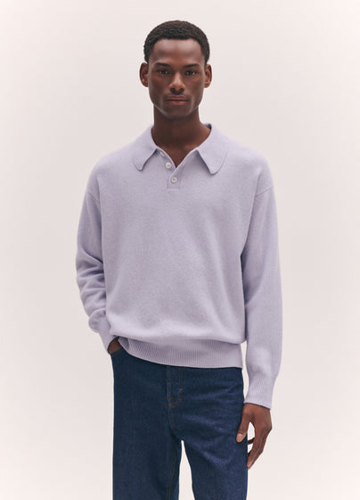 Mens Edith Polo Shirt in Dust Blue