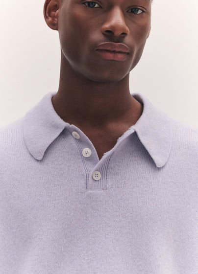 Mens Edith Polo Shirt in Dust Blue