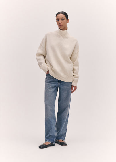 Balla High Neck in White Undyed
