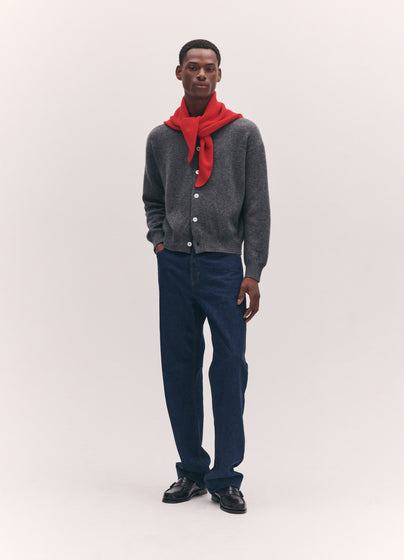 Mens Fionn  XL Cashmere Foulard in Poppy Red