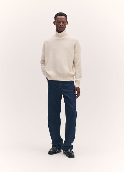 Mens Balla High Neck in White Undyed