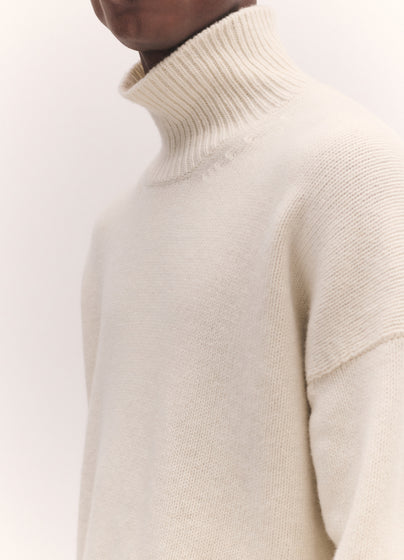 Mens Balla High Neck in White Undyed