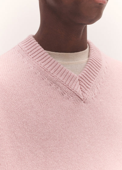 Mens Balla Slouch V-Neck in Pale Pink