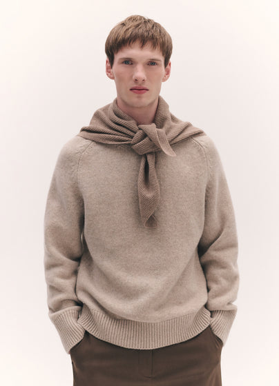Mens Fionn XL Cashmere Foulard in Dark Natural