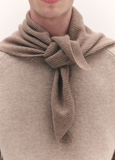 Mens Fionn XL Cashmere Foulard in Dark Natural