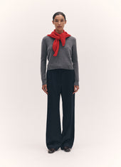 XL Cashmere Foulard in Poppy Red