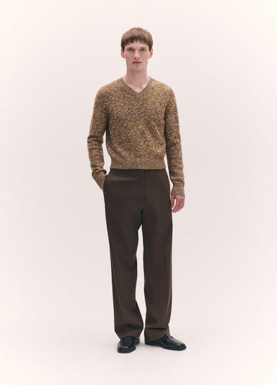 Mens Sligo V-Neck in Port and Punch Mouline