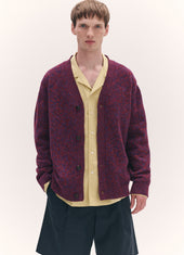 Mens Ava Mouline Cardigan in Poppy, Port and Klein Mouline