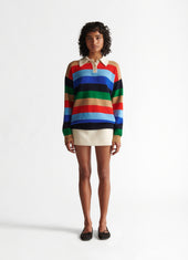 Edith Stripe Polo Shirt in Multistripe