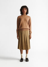 Nora Fine Knit Merino Roll Neck in Camel