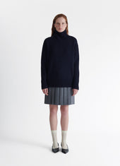 Fintra Lambswool Tunic Knit in Navy