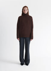 Fintra Lambswool Tunic Knit in Mustang Brown