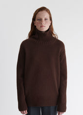 Fintra Lambswool Tunic Knit in Mustang Brown