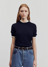 Emer Cashmere T-Shirt in Dark Navy