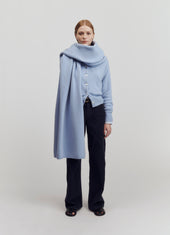 Brea Felted Blanket Scarf in Pale Blue