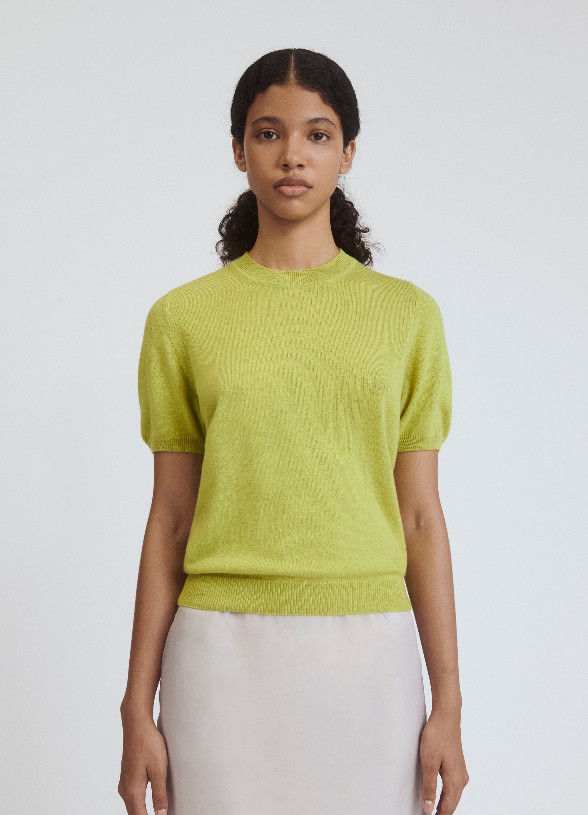 Emer Cashmere T Shirt Lime