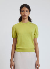 Emer Cashmere T-Shirt in Lime