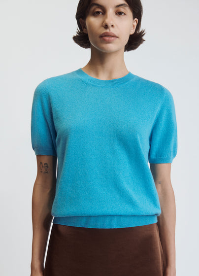 Emer Cashmere T-Shirt in Vivid Blue
