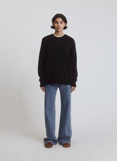 Innes Slouch Crewneck in Black