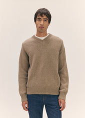Mens Balla Slouch V-Neck in Dark Natural
