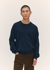 Mens Innes Slouch Crewneck in Navy