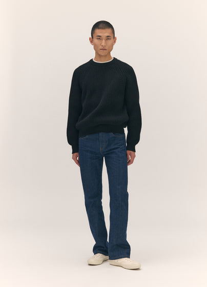 Mens Rowan Rib Crewneck in Black